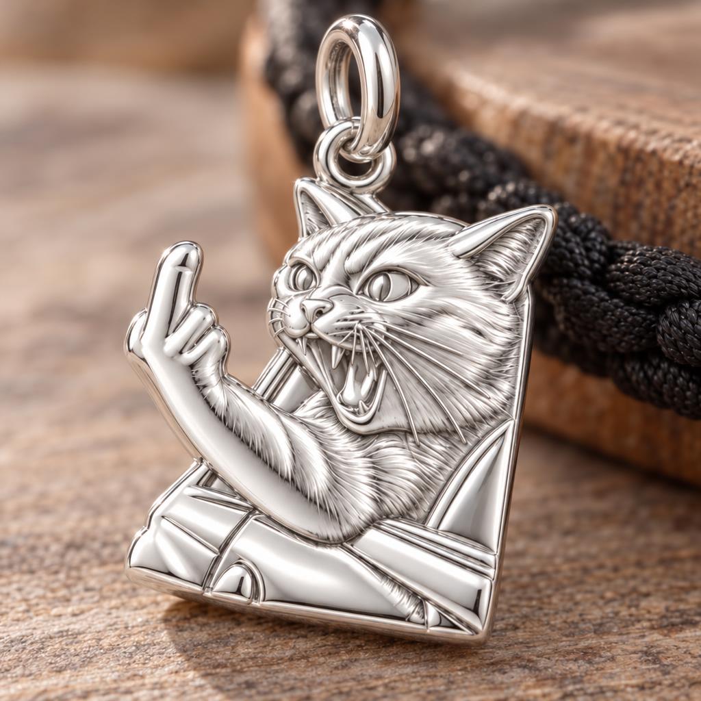 Sassy Street Cat Charm and Polyester Cord Bracelet Set