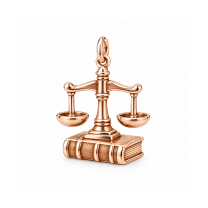 Scales of Justice Charm — Rose Gold | charm-topics-remaining-444-2026-09-14 | topic-256