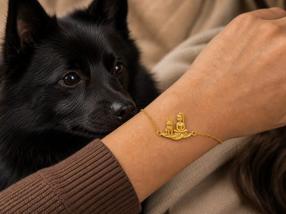 Soulyshine Schipperke bracelet corrected close up with black Schipperke dog