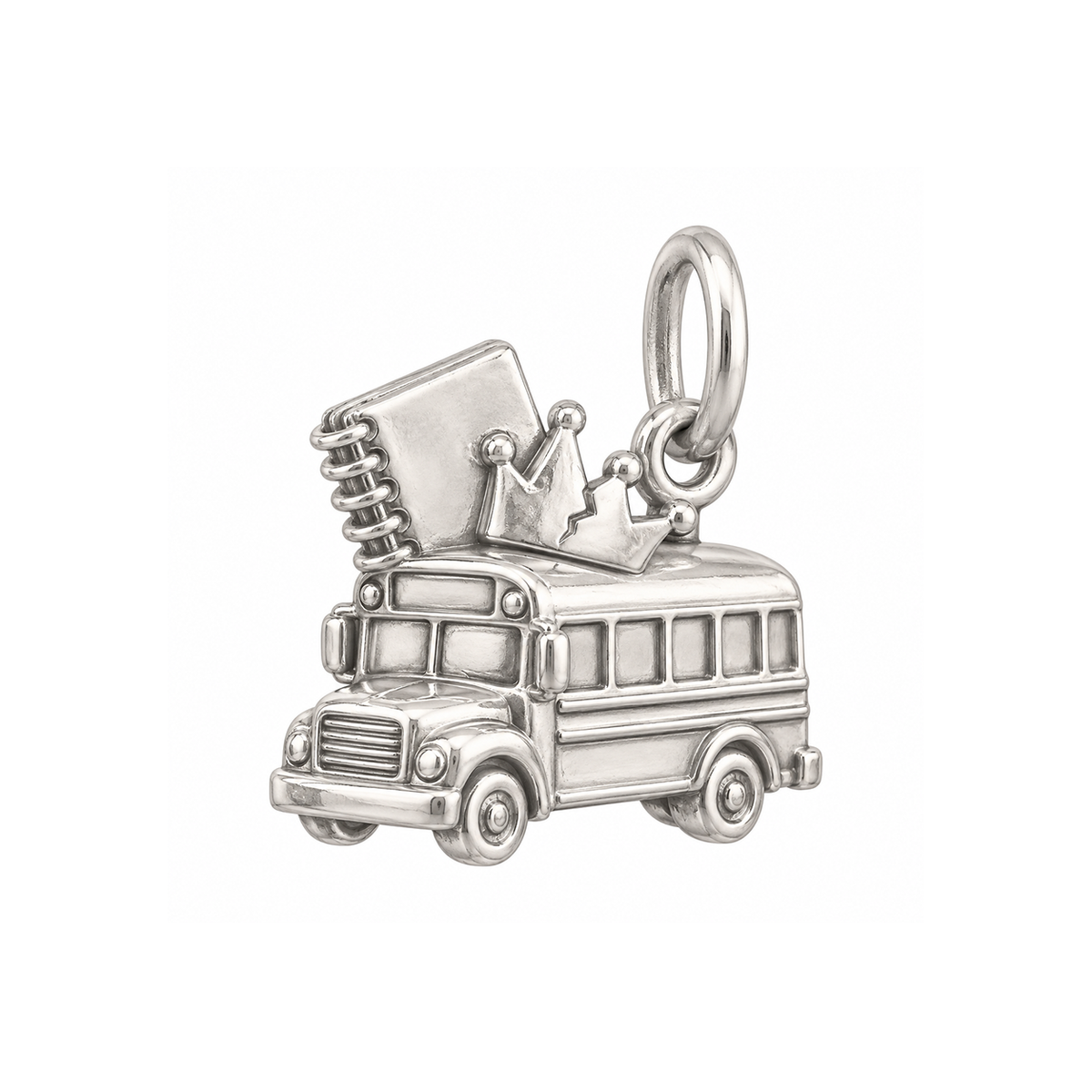 School Bus and Notebook Charm — Silver — 50-works-silver-20260916-160