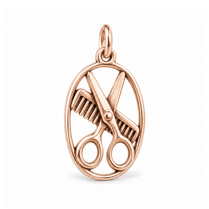 Scissors & Comb Charm — Rose Gold | charm-topics-remaining-444-2026-09-14 | topic-257