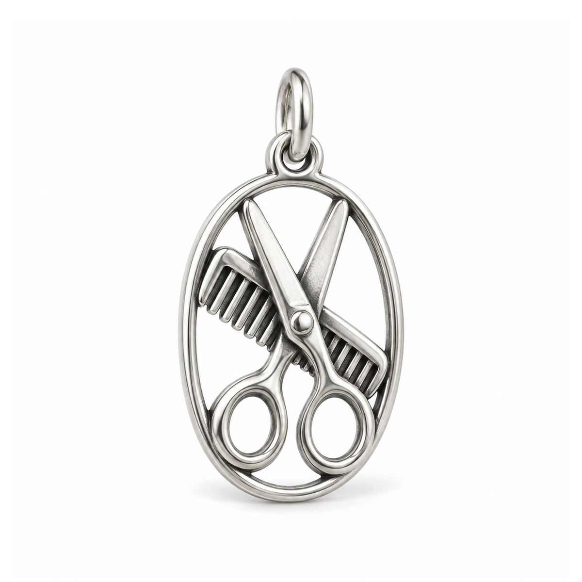 Scissors & Comb Charm — Silver | charm-topics-remaining-444-2026-09-14 | topic-257