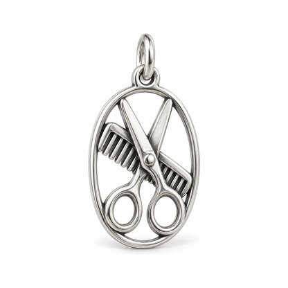 Scissors & Comb Charm — Silver | charm-topics-remaining-444-2026-09-14 | topic-257