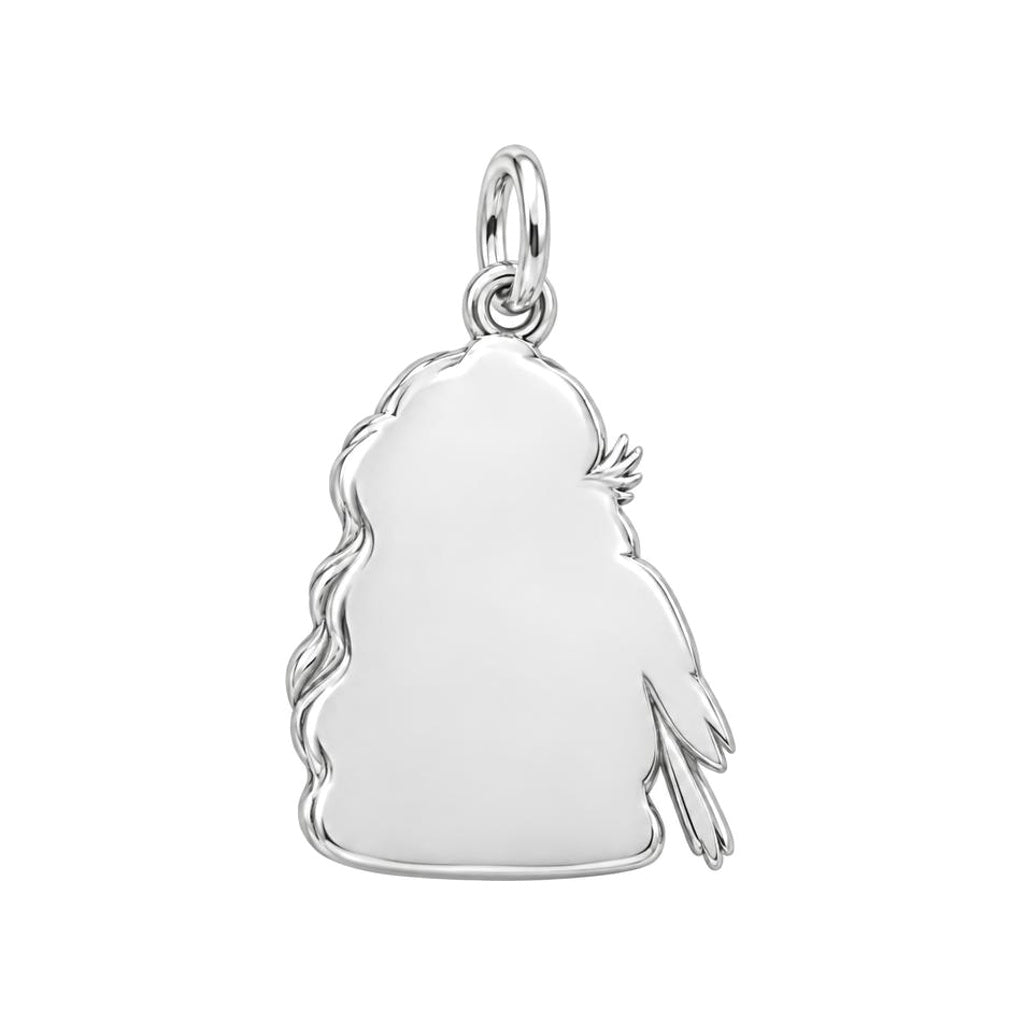 Sculpted Cockatiel Selfie Charm Keychain – back of the charm, engraving area