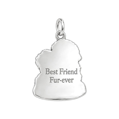 Sculpted Cozy Pet Selfie Charm Keychain – back of the charm, engraving area