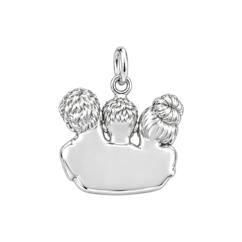 Sculpted Family Portrait Charm Bracelet – Personalized Mom Gift – back of the charm, engraving area