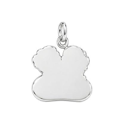 Sculpted Sweetheart Portrait Charm Bracelet – Personalized Couple Gift – back of the charm, engraving area
