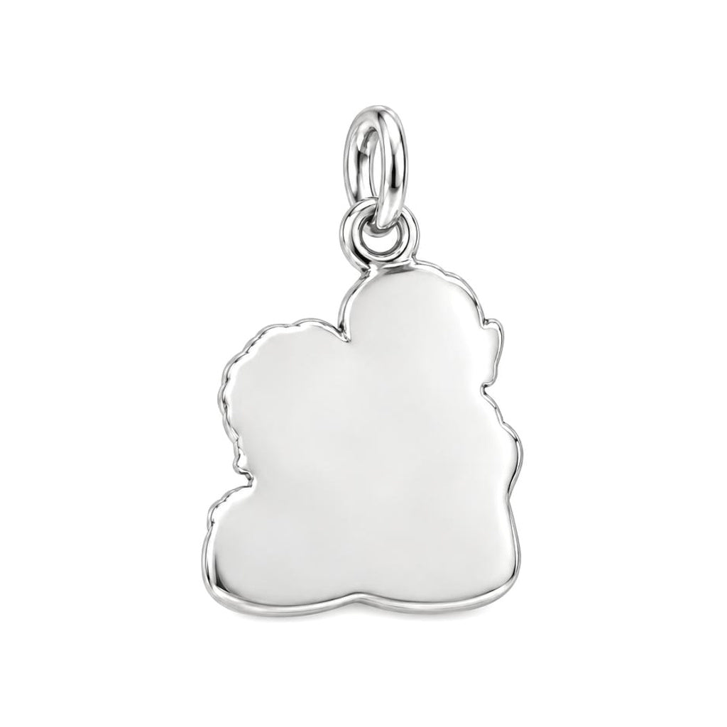 Sculpted Together Portrait Charm Keychain – back of the charm, engraving area