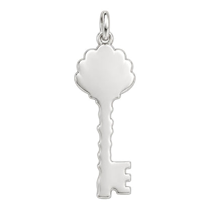 Seashell Skeleton Key Charm Bracelet – Personalized Mom Gift – back of the charm, engraving area