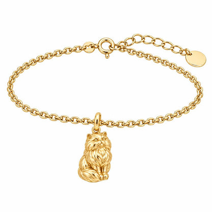 Persian — Gold — Always Close — Seated Cat Breed Charm Bracelet Set