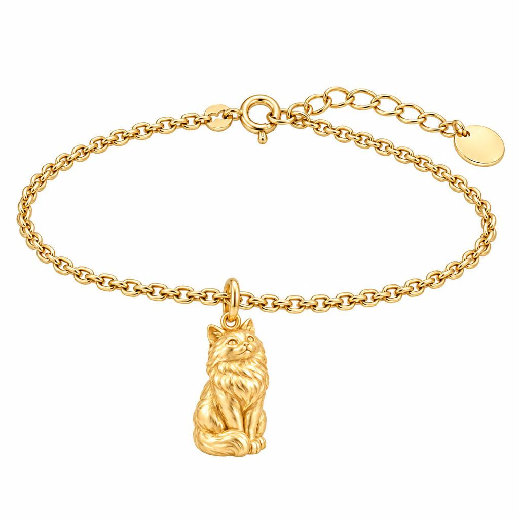 Ragdoll — Gold — Always Close — Seated Cat Breed Charm Bracelet Set