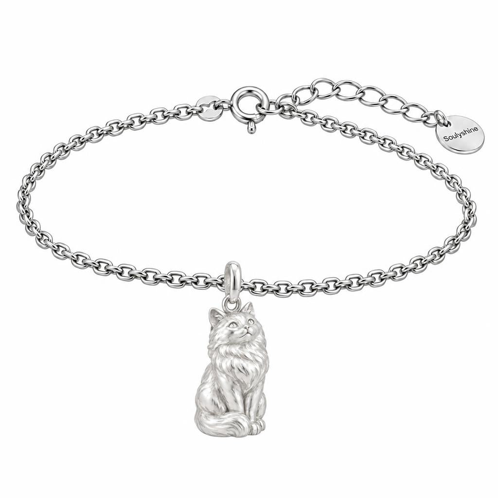 Ragdoll — Silver — Always Close — Seated Cat Breed Charm Bracelet Set