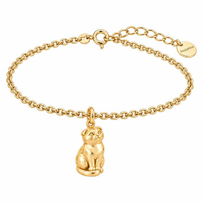 Scottish Fold — Gold — Always Close — Seated Cat Breed Charm Bracelet Set