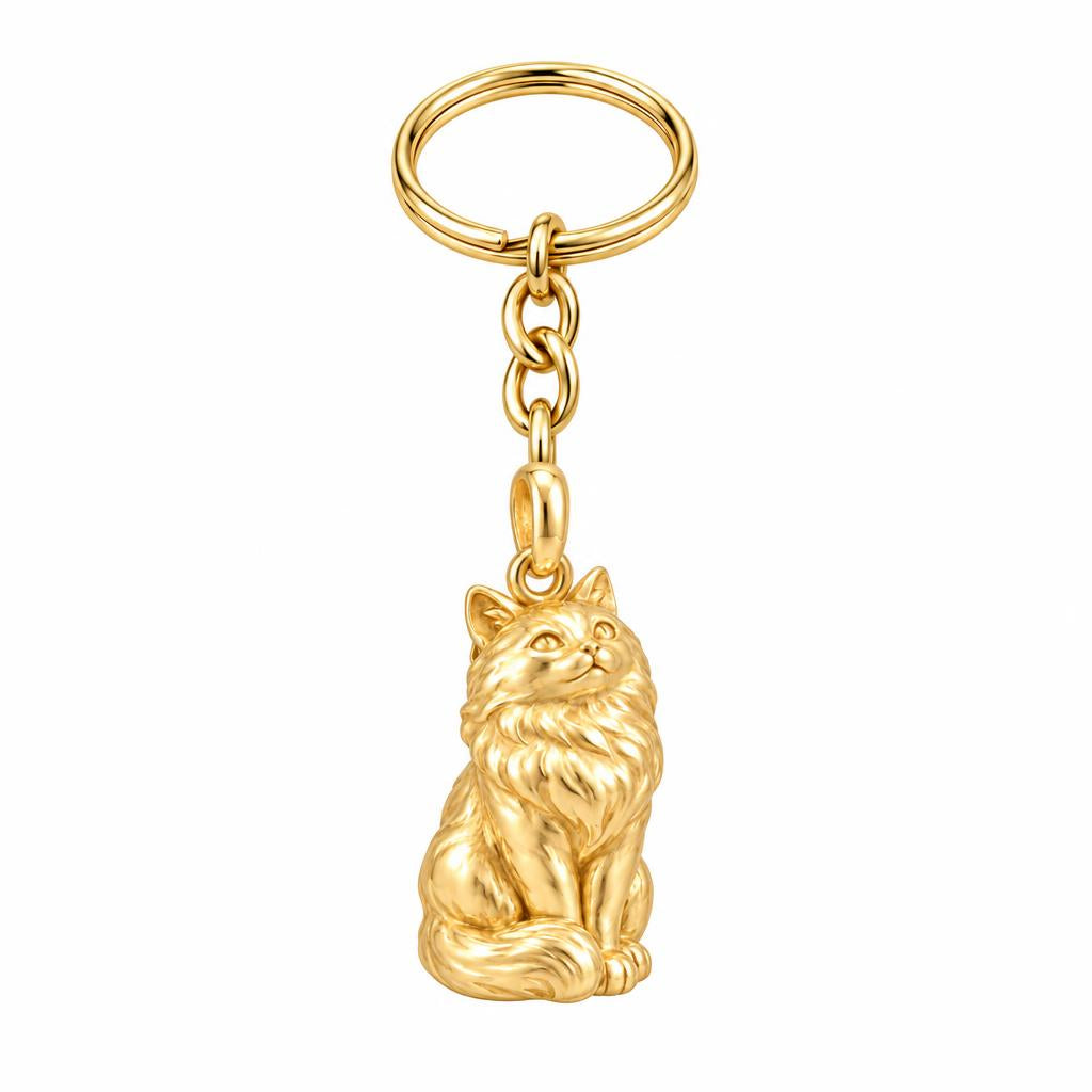 Ragdoll — Gold — Always Close — Seated Cat Breed Charm Keychain