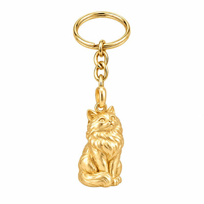 Ragdoll — Gold — Always Close — Seated Cat Breed Charm Keychain