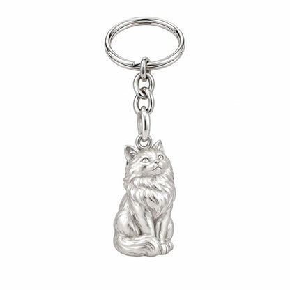 Ragdoll — Silver — Always Close — Seated Cat Breed Charm Keychain