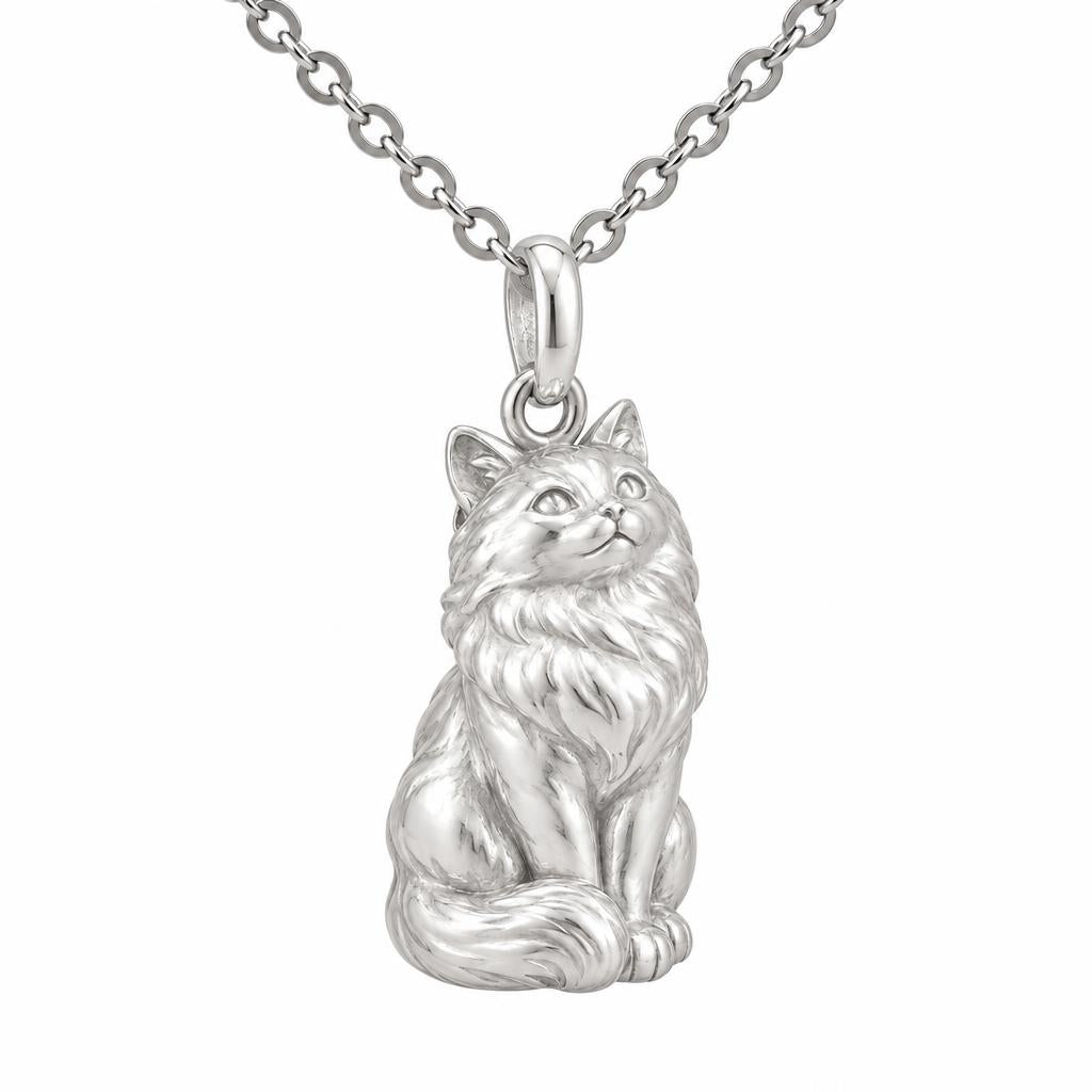 Ragdoll — Silver — Always Close — Seated Cat Breed Charm Necklace Set