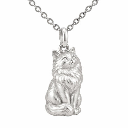 Ragdoll — Silver — Always Close — Seated Cat Breed Charm Necklace Set