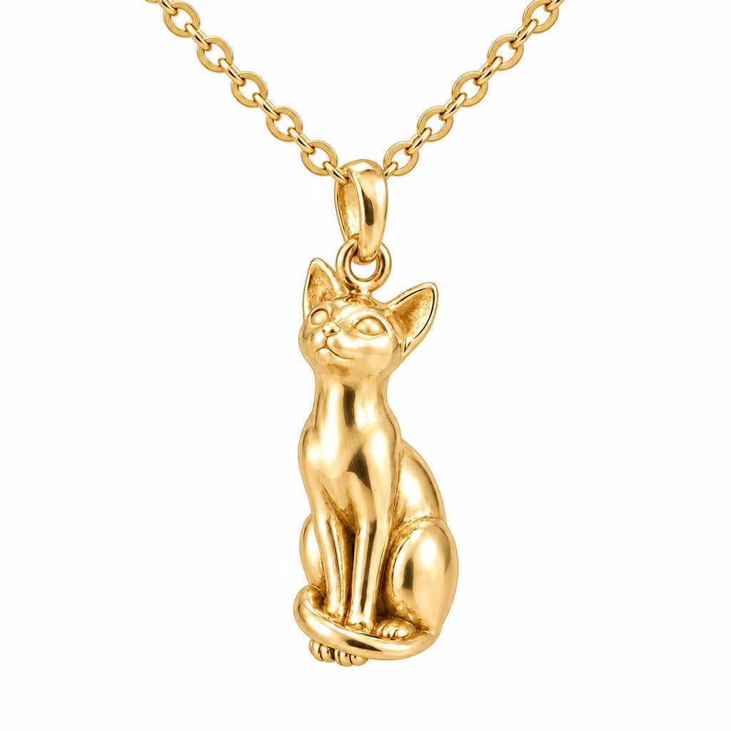 Siamese — Gold — Always Close — Seated Cat Breed Charm Necklace Set