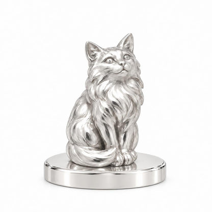 Domestic Longhair — Silver — Always Close — Seated Cat Breed Keepsake Plaque