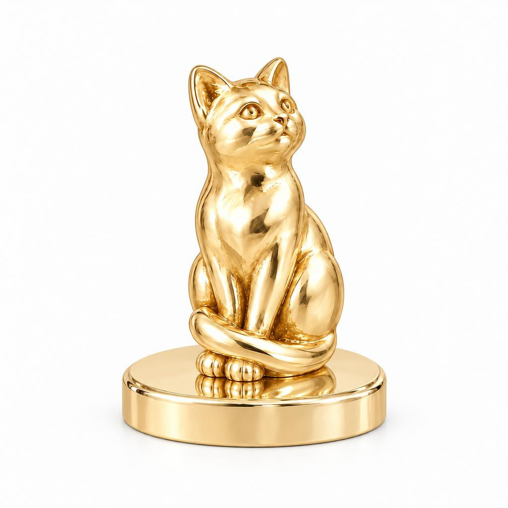 Domestic Shorthair — Gold — Always Close — Seated Cat Breed Keepsake Plaque