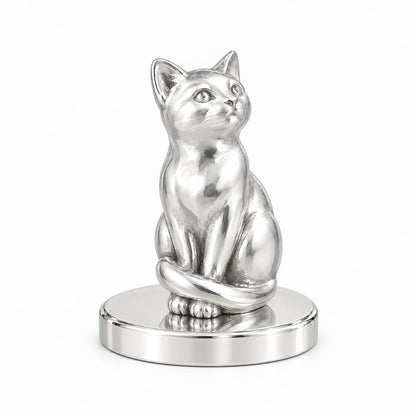 Domestic Shorthair — Silver — Always Close — Seated Cat Breed Keepsake Plaque