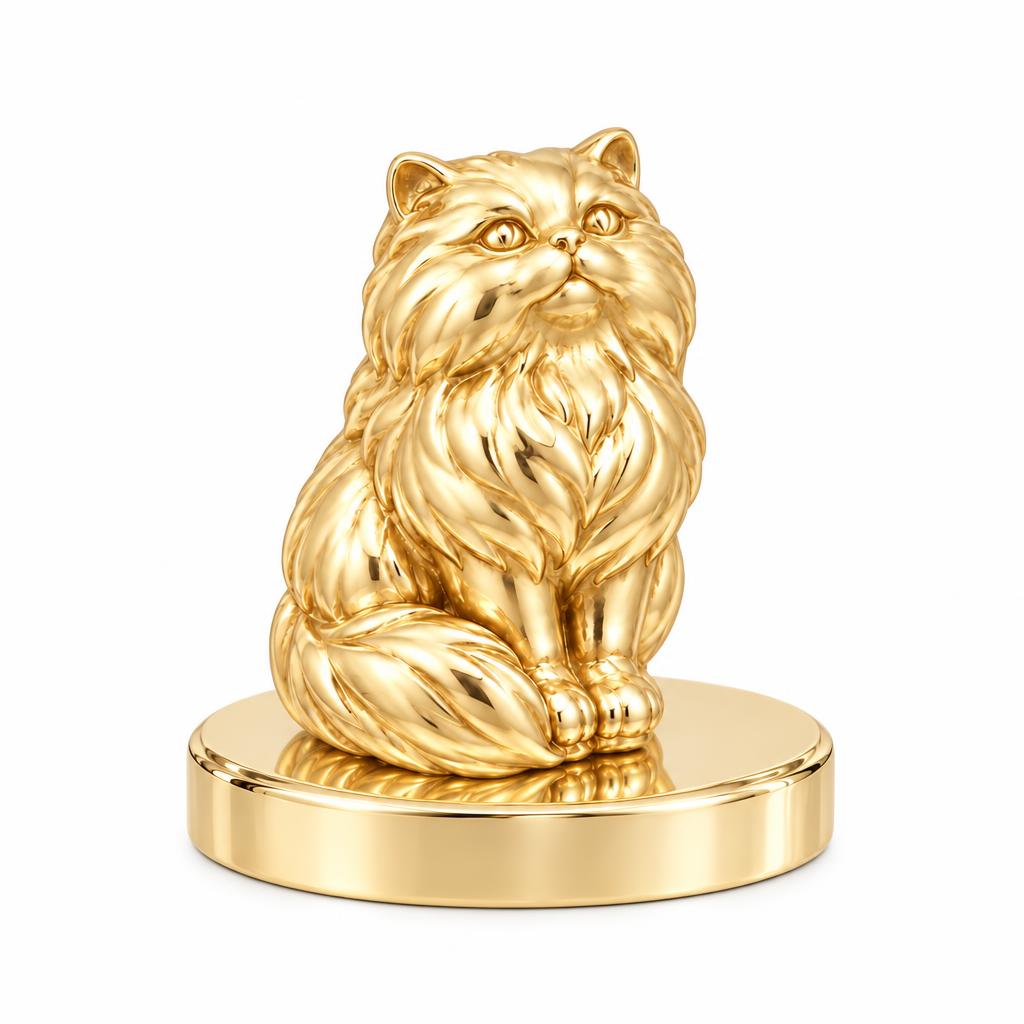 Persian — Gold — Always Close — Seated Cat Breed Keepsake Plaque