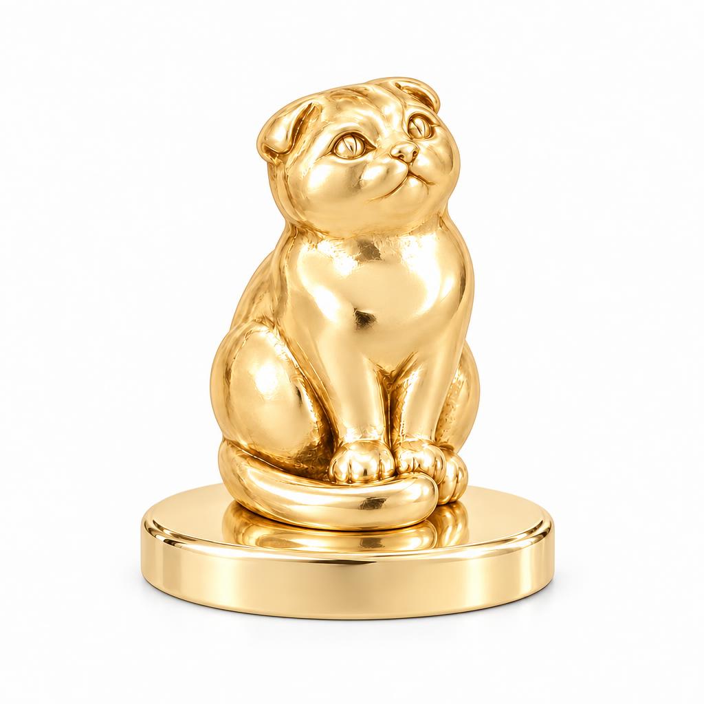 Scottish Fold — Gold — Always Close — Seated Cat Breed Keepsake Plaque