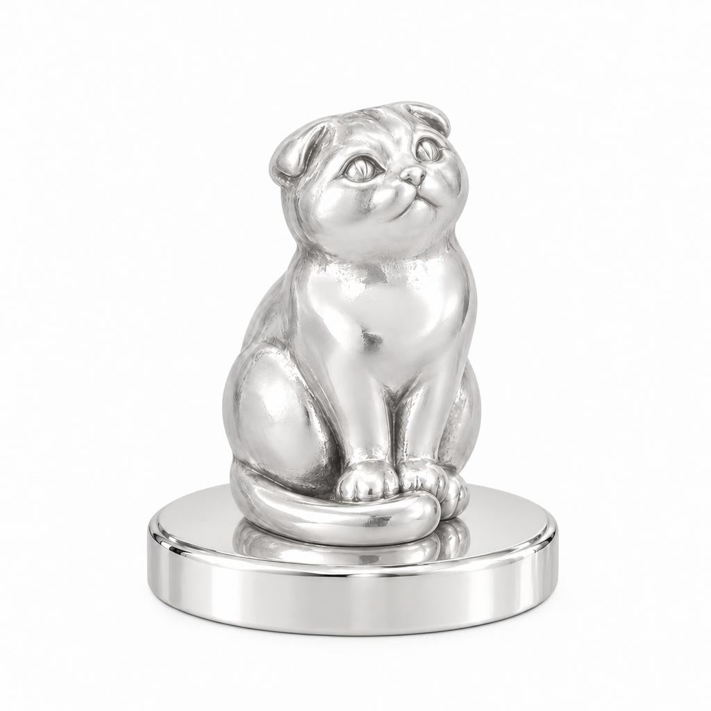 Scottish Fold — Silver — Always Close — Seated Cat Breed Keepsake Plaque
