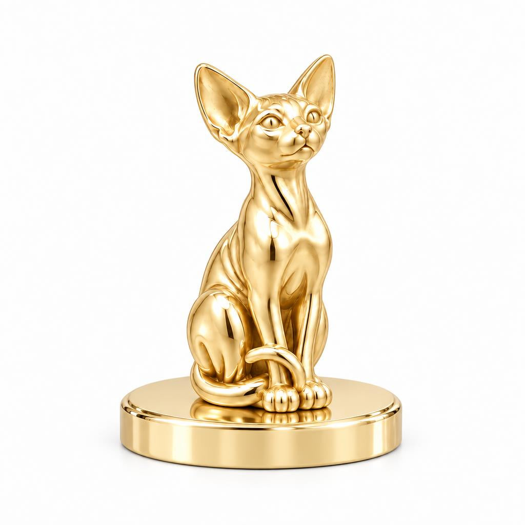 Sphynx — Gold — Always Close — Seated Cat Breed Keepsake Plaque