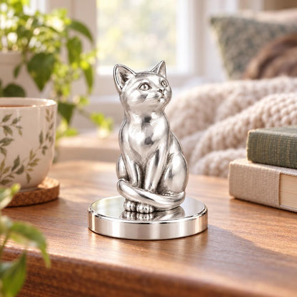 Always Close — Seated Cat Breed Keepsake Plaque — worn / in use