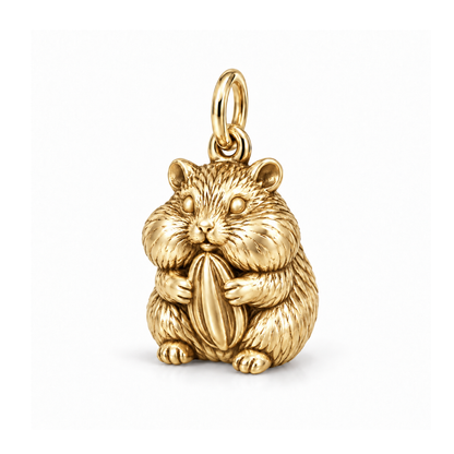 Seed-Holding Hamster Charm — Gold | charm-topics-remaining-444-2026-09-14 | topic-367