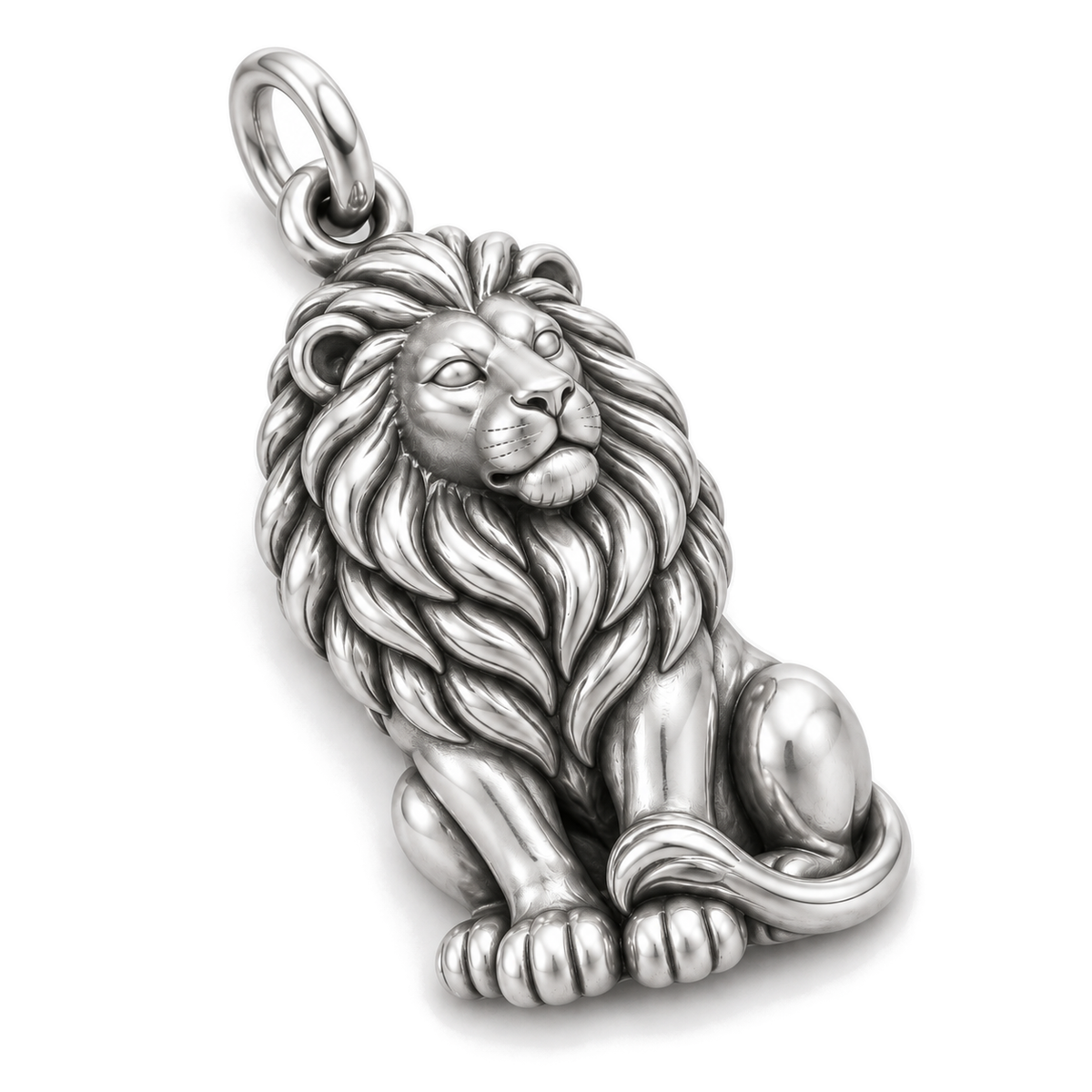 Serene Lion Charm — Silver Super Macro | charm-topics-remaining-444-2026-09-14 | topic-124