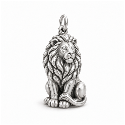 Serene Lion Charm — Silver | charm-topics-remaining-444-2026-09-14 | topic-124