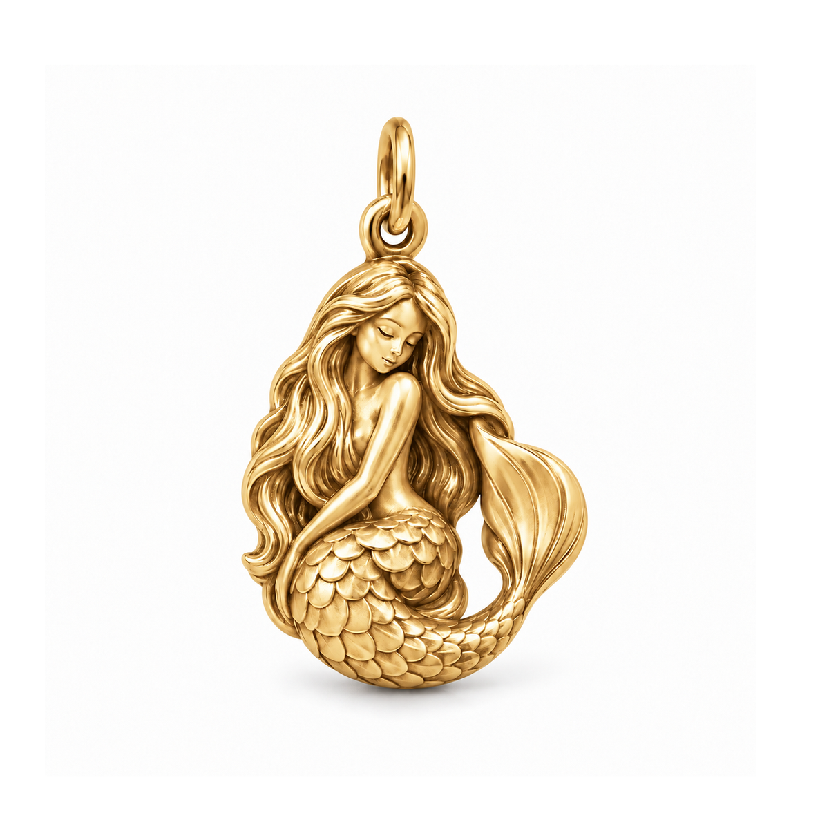 Serene Mermaid Charm — Gold | charm-topics-remaining-444-2026-09-14 | topic-133