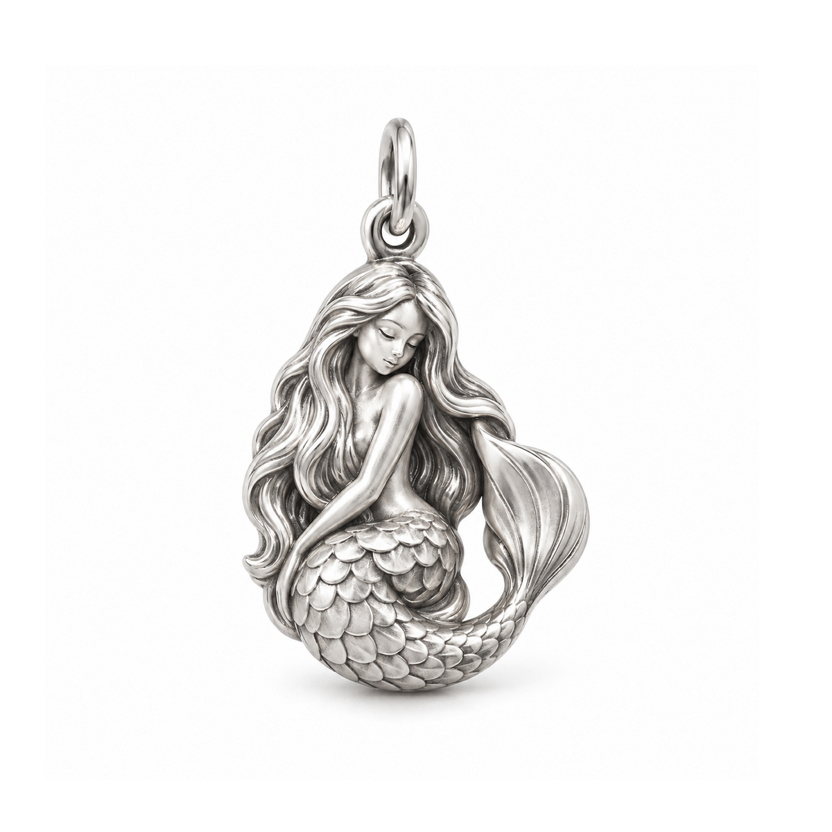Serene Mermaid Charm — Silver | charm-topics-remaining-444-2026-09-14 | topic-133