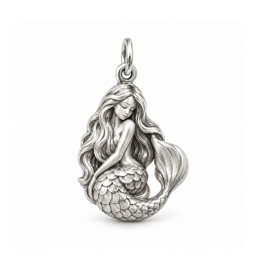 Serene Mermaid Charm — Silver | charm-topics-remaining-444-2026-09-14 | topic-133