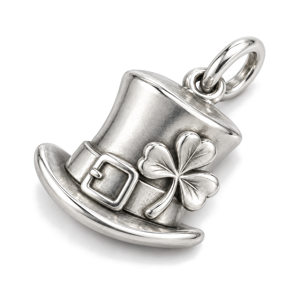 Shamrock Hat Charm — Silver Super Macro | charm-topics-remaining-444-2026-09-14 | topic-037