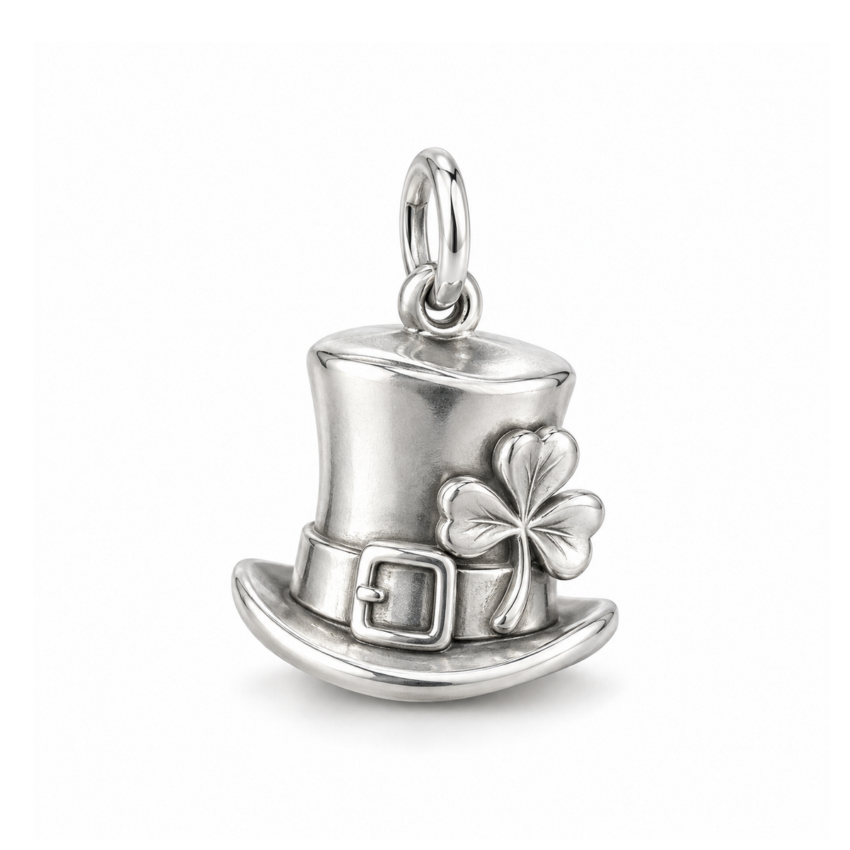 Shamrock Hat Charm — Silver | charm-topics-remaining-444-2026-09-14 | topic-037