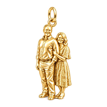 Shared Joy Couple Charm Bracelet – Personalized Couple Gift – 18K gold charm, front view