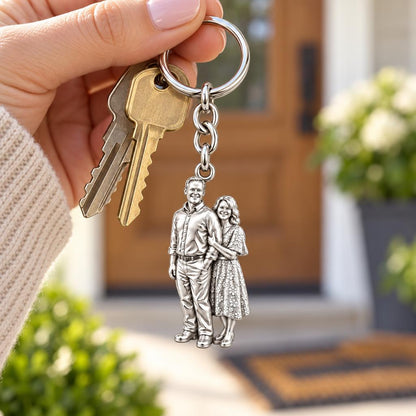 Shared Joy Couple Charm Keychain – worn / in use