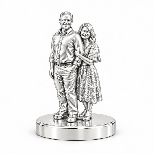 Shared Joy Couple Keepsake Plaque – silver, front view