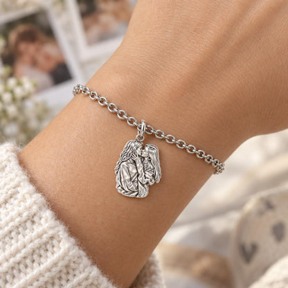 Shared Love Portrait Charm Bracelet Set – worn / in use