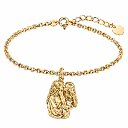 Shared Love Portrait Charm Bracelet Set – 18K gold, front view