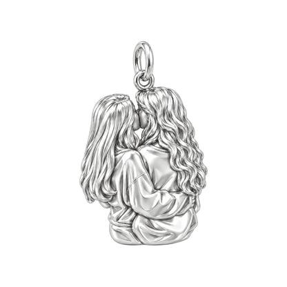 Shared Love Portrait Charm Keychain – back of the charm, engraving area