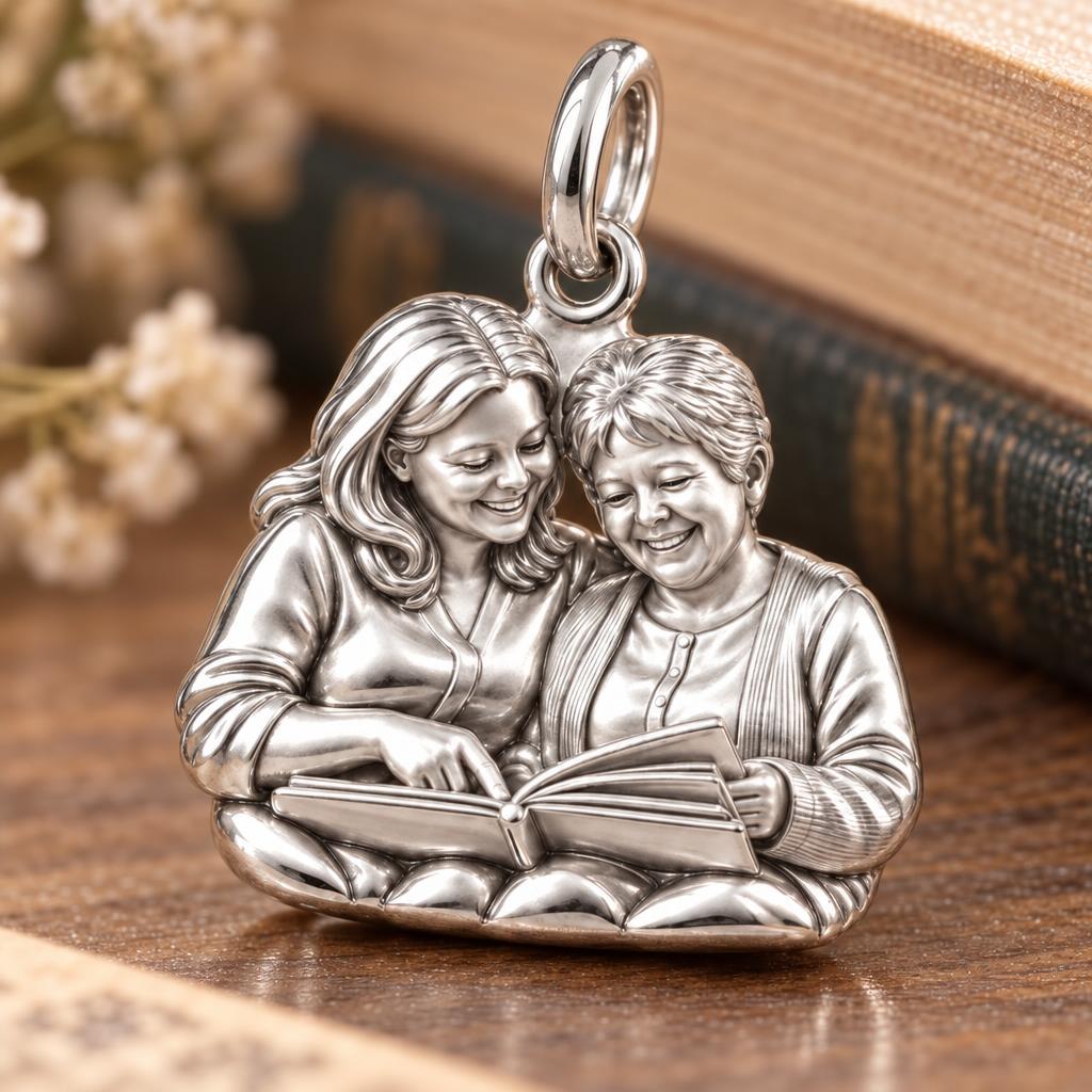 Shared Stories Photo Charm Bracelet – Personalized Mom Gift – macro detail of the charm