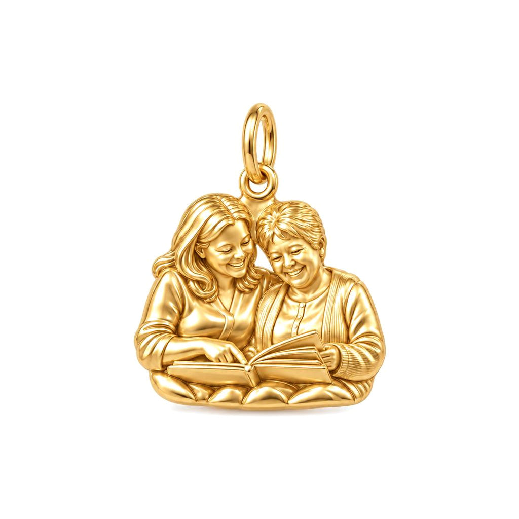 Shared Stories Photo Charm Bracelet – Personalized Mom Gift – 18K gold charm, front view