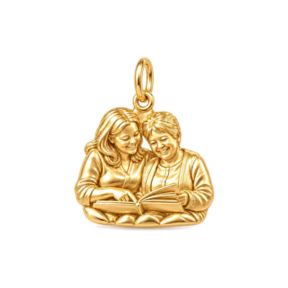 Shared Stories Photo Charm Bracelet – Personalized Mom Gift – 18K gold charm, front view