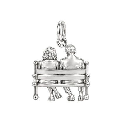 Shared Story Bench Charm Bracelet – Personalized Couple Gift – back of the charm, engraving area