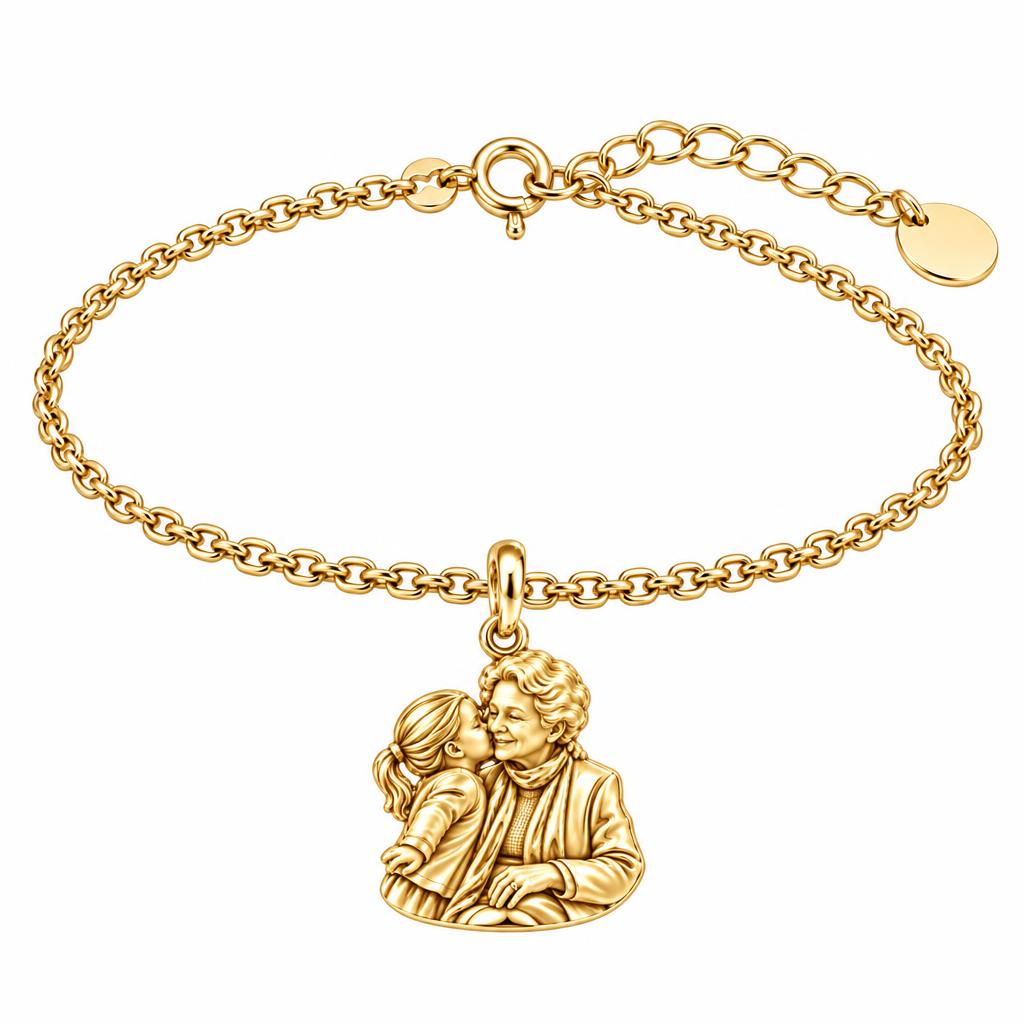 Shared Sweetness Photo Charm Bracelet Set – 18K gold, front view